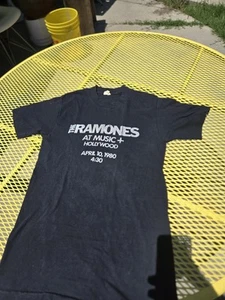 The Ramones Rare Music Plus Hollywood In Store T Shirt 1980 Ramones Punk Vintage - Picture 1 of 4