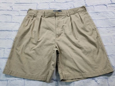 Мужские плиссированные шорты Polo Ralph Lauren 38 Tyler Short Chino Biege ВИНТАЖ 90-х - Изображение 1 из 4