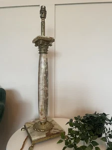 Neoclassical Tall Marble Lamp Corinthian Column Antique Rewired Lions Paw Italy - Picture 1 of 5