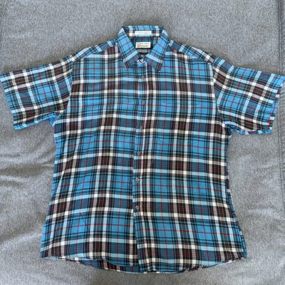 Vintage Mainstream Button Up Shirt Mens Large Plaid Colorful 80s - Image 1 of 4