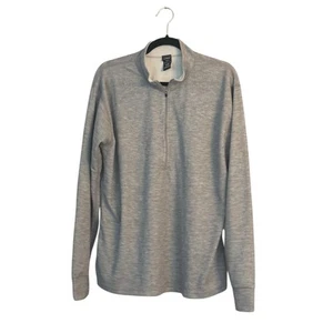 LL Bean Womans Gray 1/2 Zip Light Sweatshirt XL ZL Thumbholes Activewear Leisure - Picture 1 of 8