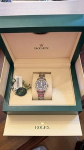 Rolex Datejust 31 Aubergine Purple Roman Diamond Dial Bezel 278384 Box Papers - Picture 1 of 10