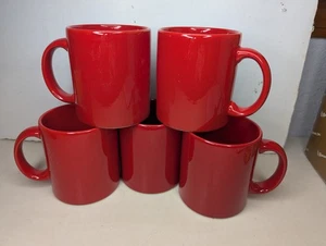 Set of 5 Mugs Waechtersbach Germany Fun Factory Freestyle Red-Cherry - Picture 1 of 3