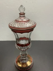 Vintage Westmoreland Rubino Flash Rosso Farmacia Barattolo Composta 12,5”h - Foto 1 di 11