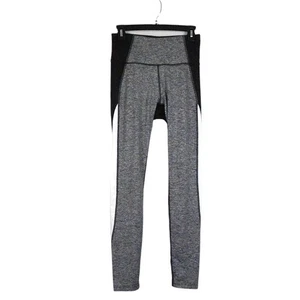 TEK GEAR Workout Leggings Womens Size M Gray Black White Colorblock Athletic - Picture 1 of 12