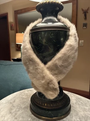 "Ropa inteligente vintage Emma Lang Milwaukee con cuello de visón gris claro 36"" como está" Foto 1 de 4