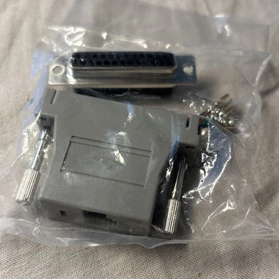 DB25 Serial Female to RJ45 Modular Adapter Converter F, Cat5, 8 Conductor 8P8C - Image 1 of 4