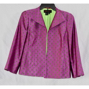 NINA MCLEMORE Haute Couture Silk Polka Dot Jacket/Blazer Size 0 - Picture 1 of 4