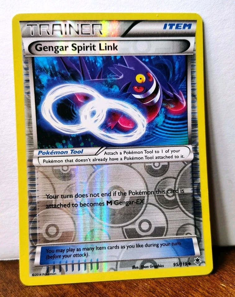 POKEMON GENGAR SPIRIT LINK 95/119 REVERSE HOLO TRAINER XY PHANTOM FORCES MP-LP - Image 1 of 4