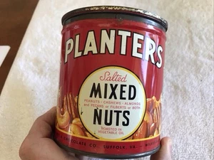 1944 MR. PEANUT, PLANTERS PEANUTS VINTAGE TIN , 15 Ounce - Picture 1 of 9