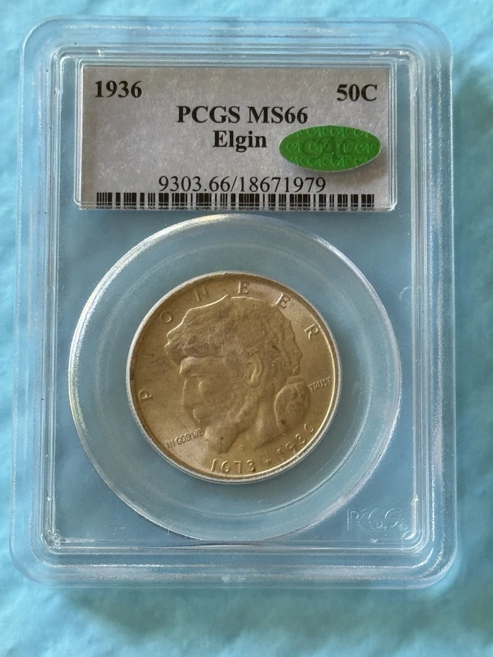 1936 Elgin Commemorative Half Dollar PCGS MS66 CAC - Image 1 of 2