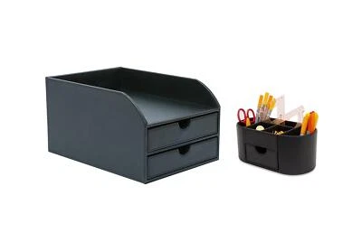 OSCO Faux Leather Office Set - Black (SET08)