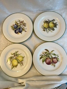 Lillian Vernon Dessert Plates 8" Orchard Fruit Lemon Apple Plum Italy Set Of 4 - Picture 1 of 1