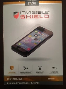 Zagg Invisibile Shield Original - Iphone 5 5s 5c Screen Protector Protection NEW - Picture 1 of 2