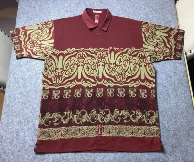 Vintage Marc Ecko Unltd Shirt Mens Extra Large Red Button Up Scorpion Print - Image 1 of 4