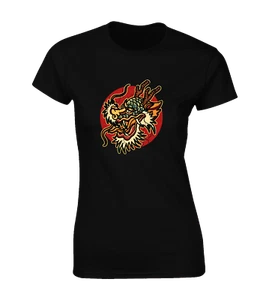 DRAGON CHINESE LADIES T SHIRT COOL DESIGN SERPENTRETRO TATTOO VINTAGE FASHION - Picture 1 of 24