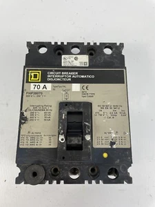 SQUARE D FHP CIRCUIT BREAKER FHP36070 70 AMP, 600 VOLT, 3 POLE. 70A Tested - Picture 1 of 10