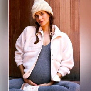NUEVO CON ETIQUETAS $178 Free People X Hatch Chaqueta de Maternidad Pequeña Hit The Slopes Abrigo de Vellón - Imagen 1 de 11