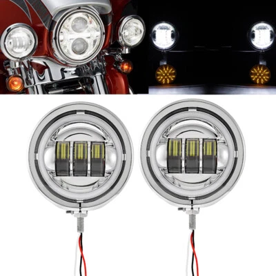 4.5" Led Passing Fog Lights housing for Honda Shadow Aero Phantom VLX 600 750 - Image 1 of 4