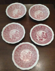 Set of 5 Vintage Salem Heirloom 6.25" Dessert Bowls Transferware Floral. CMS - Picture 1 of 9