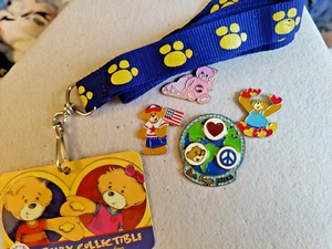 Build A Bear Lapel Pin Collection Set of 4 Pins and Build A Bear Lanyard - Picture 1 of 8