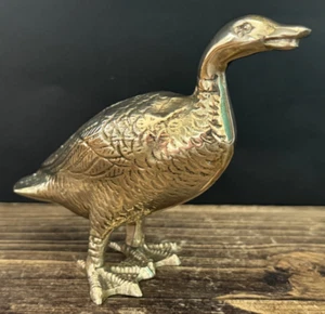 VINTAGE MESSING ENTE FIGUR SKULPTUR ORNAMENT - Bild 1 von 8