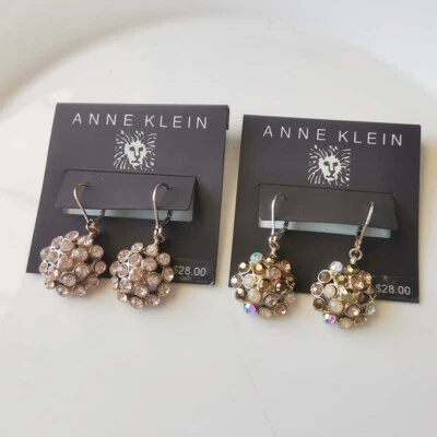 Nuevos pendientes colgantes de diamantes de imitación Anne Klein regalo moda mujer joyería 2 colores elegidos Foto 1 de 4