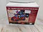 Snowman in Red Woody Car with LED Lights Yard Sculpture Outdoor Christmas Decor 