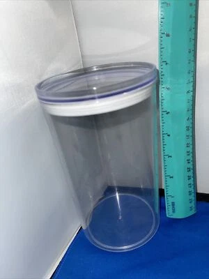 7” Tall Plastic Airtight ￼Cylinder Canister - Image 1 of 4