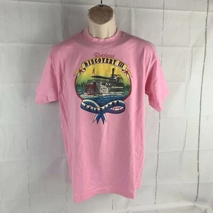 Vintage Fruit of the Loom Size Large Discovery III Fairbanks Alaska Pink T-Shirt - Picture 1 of 4