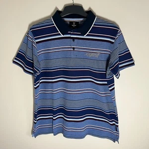 Guinness Mens Short Sleeve Striped Pattern Button Collared Cotton Polo Size L - Picture 1 of 15