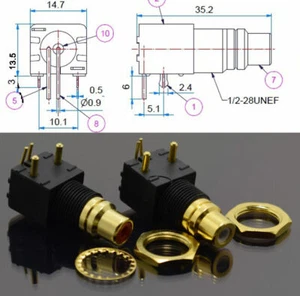 10pcs Gold RCA Female Jack Pin PCB Socket Audio Video A/V Socket Connector - Picture 1 of 5