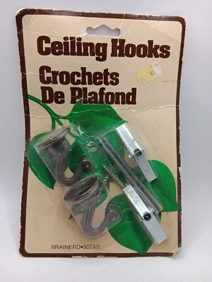 Ganchos para maceta de techo Brainerd de colección 507AB yeso montaje en madera hechos en EE. UU. NOS Foto 1 de 4