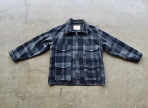 Vintage 1960's Union made C.C Filson black/grey plaid cruiser jacket L/XL - Picture 1 of 9