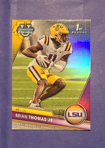 Brian Thomas Jr. 2023 Bowman Chrome University 1st Bowman Refractor RC #8 WR LSU