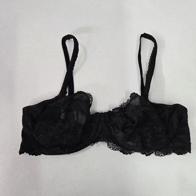 Victoria Secret Women Bra 34D Black Floral Unlined Demi Body By Underwire Sheer - Image 1 of 4