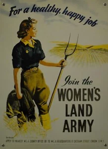 JOIN THE WOMENS LAND ARMY - Vintage Propaganda Poster - Various Sizes - Picture 1 of 1