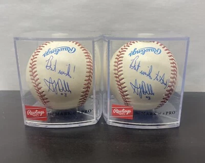 Lot (2) Albert Belle Autographed Official American League Balls NO COA Inscribed - Image 1 of 4