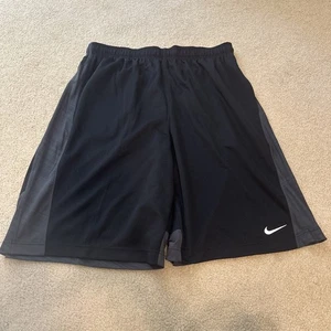 NWT Nike Men’s Dri-FIT Drawstring 12” Basketball Shorts 2XL BLACK GREY POCKETS - Picture 1 of 8