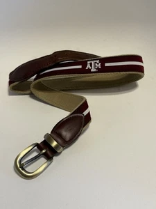 Cinturón de golf YRI Texas A&M lona cuero latón hebilla cinta  - Imagen 1 de 11