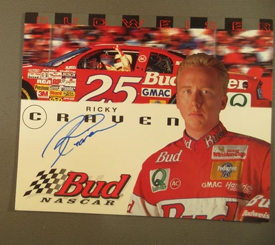 Firmado Auto NASCAR #25 Budweiser Ricky Craven Foto 1 de 2