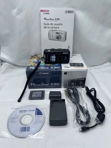 Canon Powershot S50 Digital Camera & Extras For Parts or Repair UNTESTED AS-IS - Picture 1 of 19