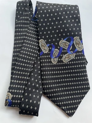 Corbata de seda, para hombre, Luciano Soprani, patrones negro azul tostado  Foto 1 de 4