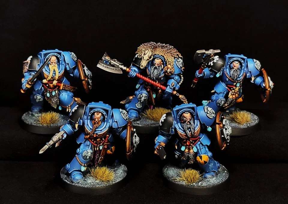 Wolf Guard Terminators Space Wolves painted Warhammer 40k Primaris Space Marines - Image 1 of 2
