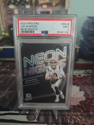 2023 Spectra JOE BURROW NEON NIGHTS CASE HIT SSP PSA 9 LOW POP! - Image 1 of 2
