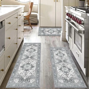 Boho Washable Kitchen Rugs Sets of 3, Non Slip Kitchen Mats for Floor with Ru... - Picture 1 of 7
