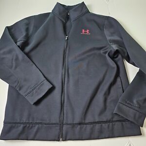 Under Armour Men Black with Red Logo Jacket Pre-Owned XL
