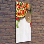 Wandbild Kunst-Druck auf Hart-Glas hochkant 50x125 Pizza