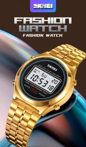 Steel Band Waterproof Electronic Watch Men Multifunctional Luminous Watch - Photo 1 sur 27