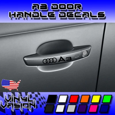 4x Rings Door Handle Decal Sticker for A3 Audi 2.0T Premium Titanium Premium - Изображение 1 из 3